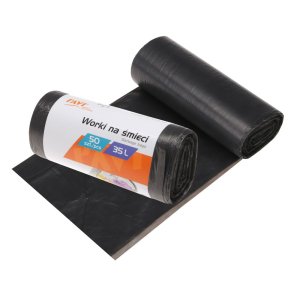 Worki na śmieci 35L czarne 50 sztuk HDPE RAVI